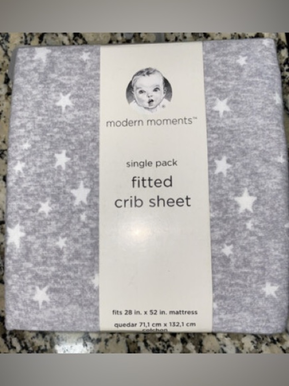 Modern Moments Gray Star Fitted Crib Sheet - Soft Jersey